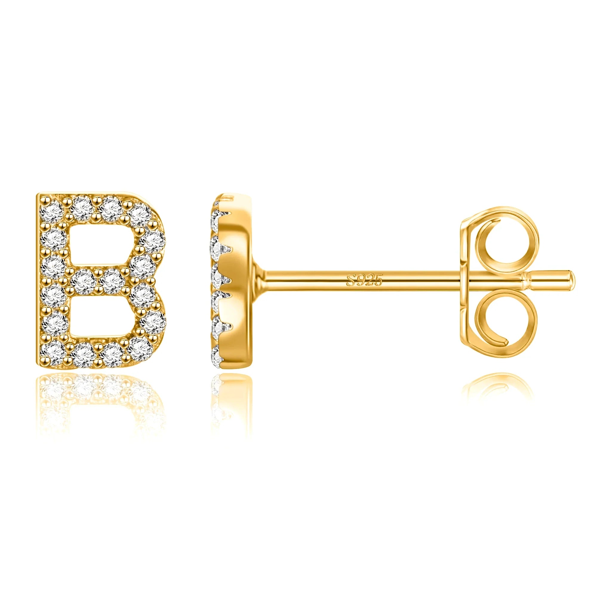 Initialen-Ohrringe aus Gold b