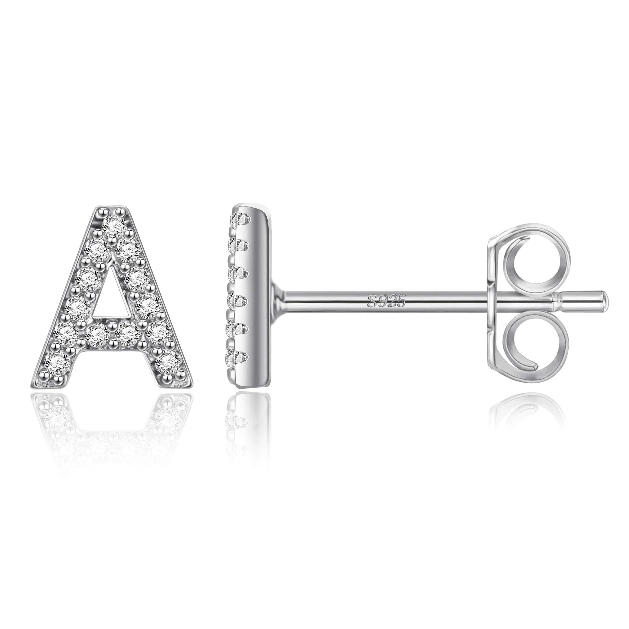 Initialen-Ohrringe aus Silber a