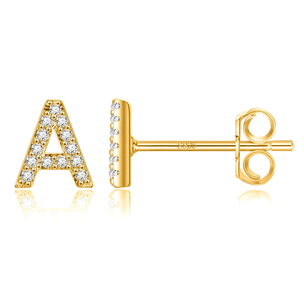 Initialen-Ohrringe aus Gold a