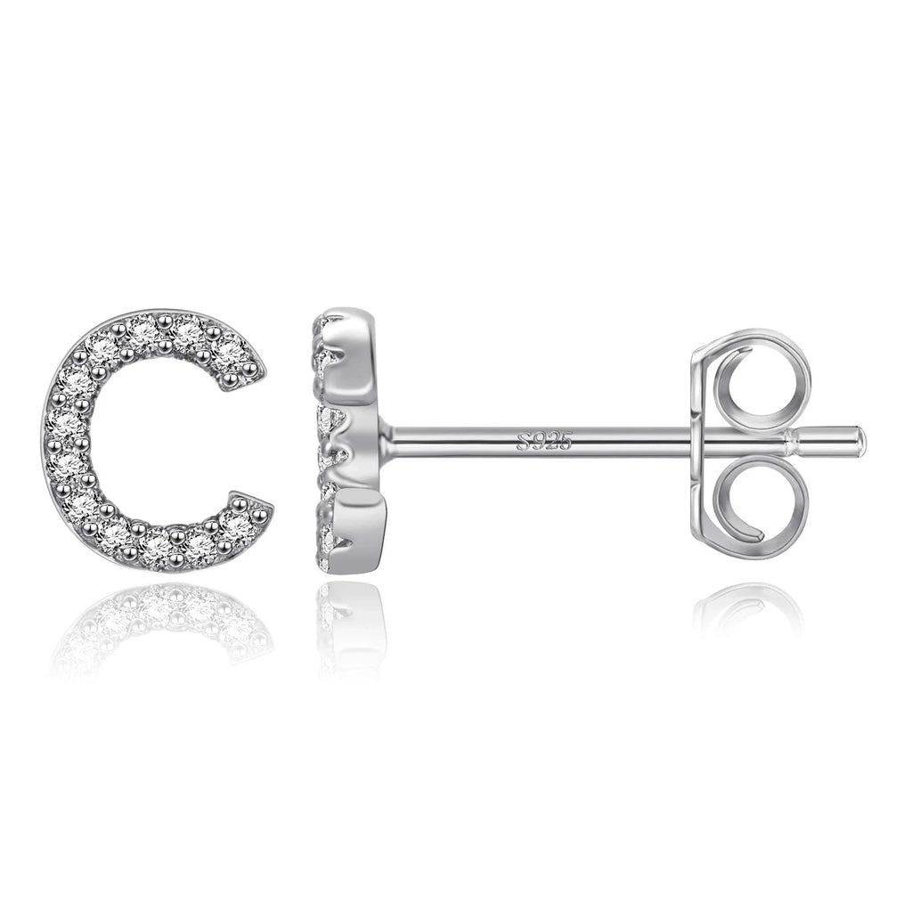 Initialen-Ohrringe aus Silber c