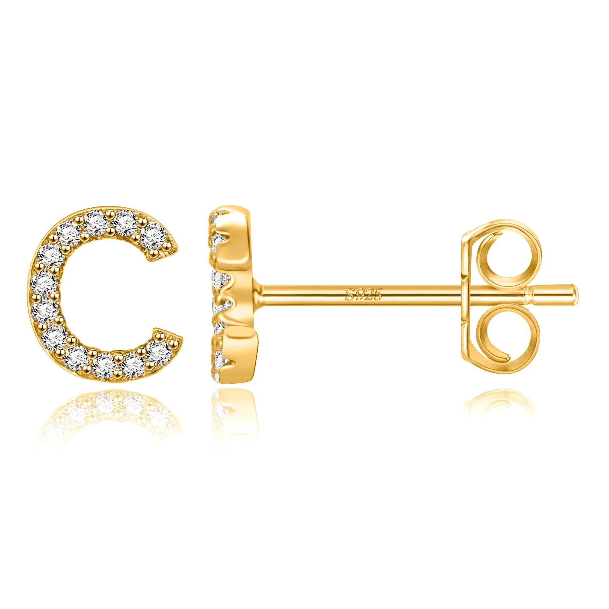 Ohrringe Initiale Gold C