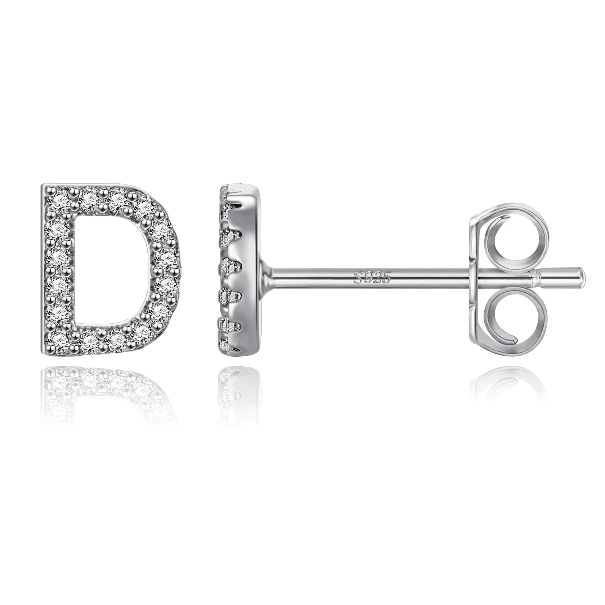 Initialen-Ohrringe aus Silber d