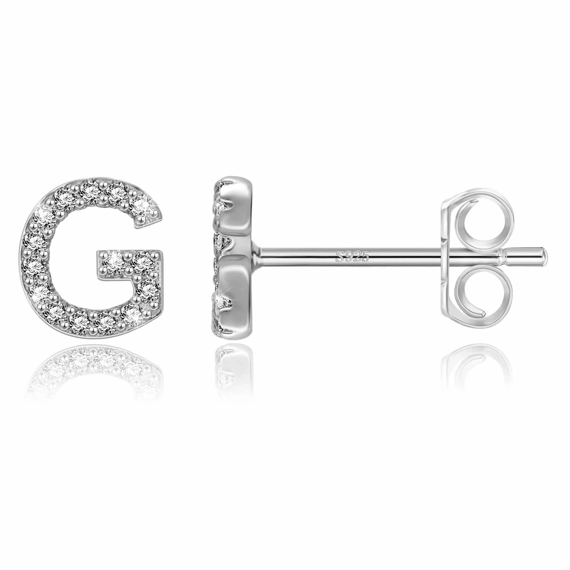 Initialen-Ohrringe aus Silber g