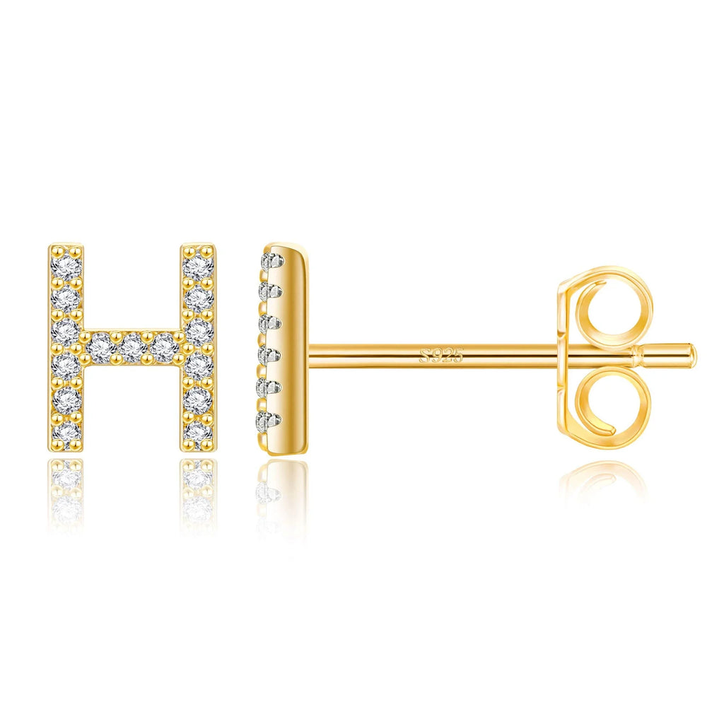 Initialen-Ohrringe aus Gold  h
