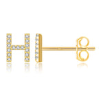 Initialen-Ohrringe aus Gold  h