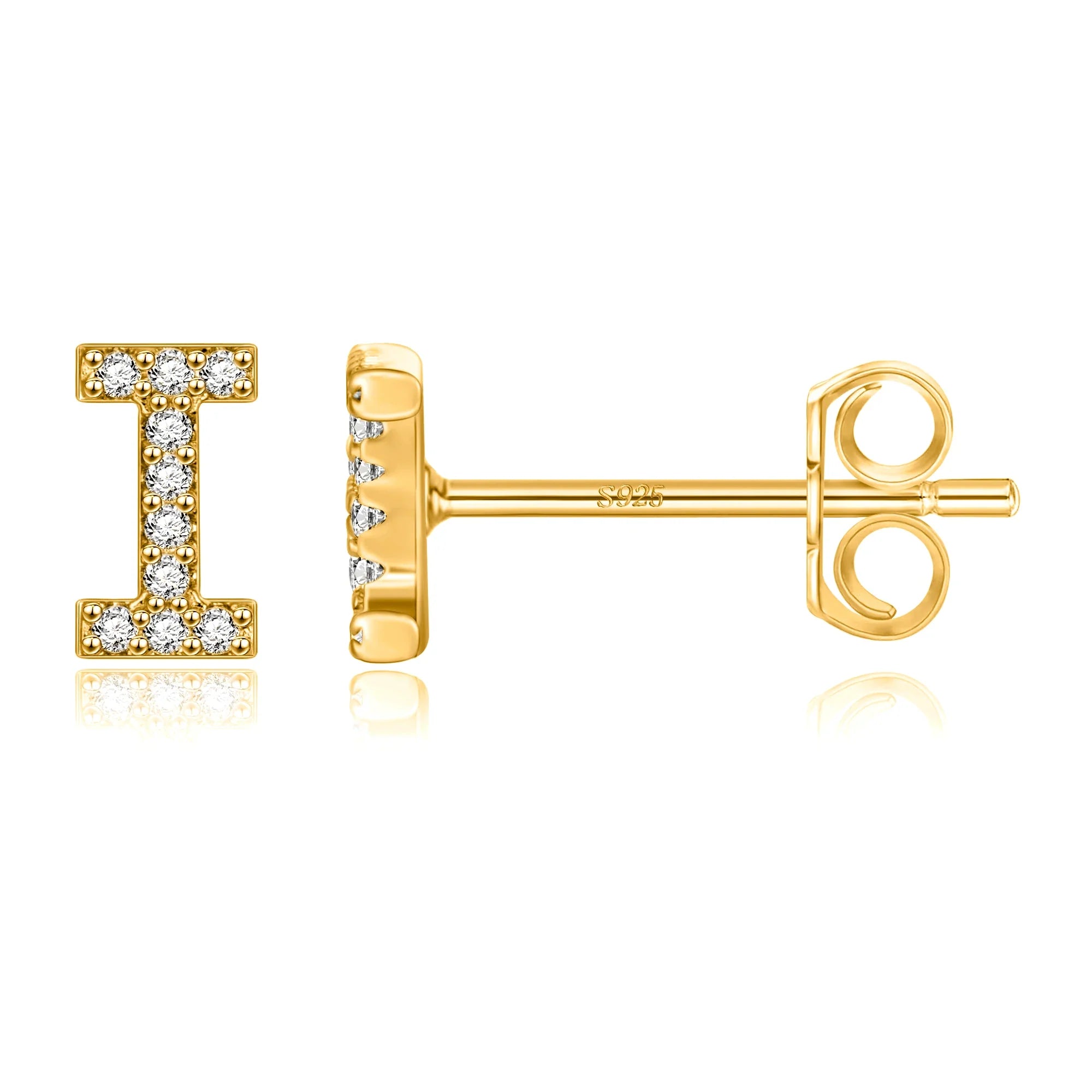 Initialen-Ohrringe aus Gold i