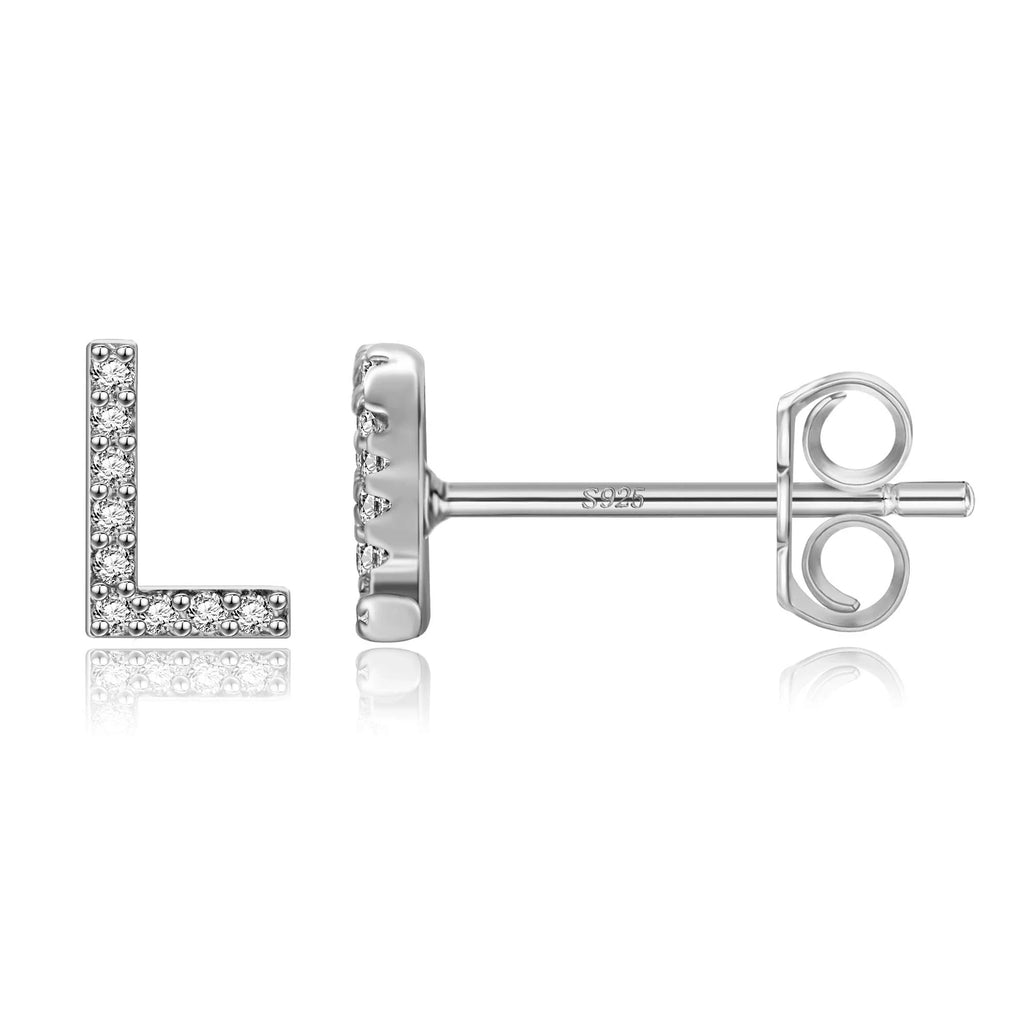 Initialen-Ohrringe aus Silber l