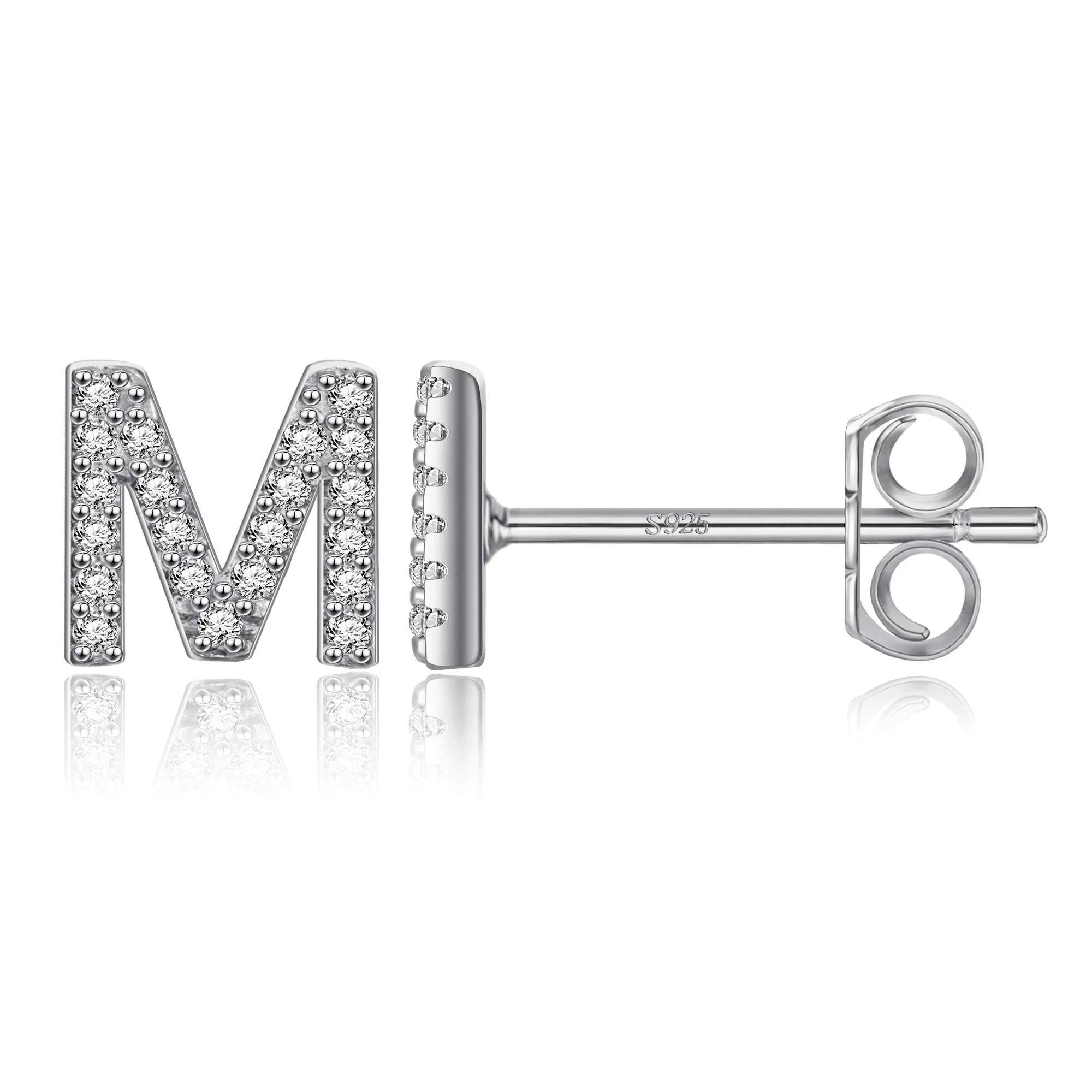 Initialen-Ohrringe aus Silber m