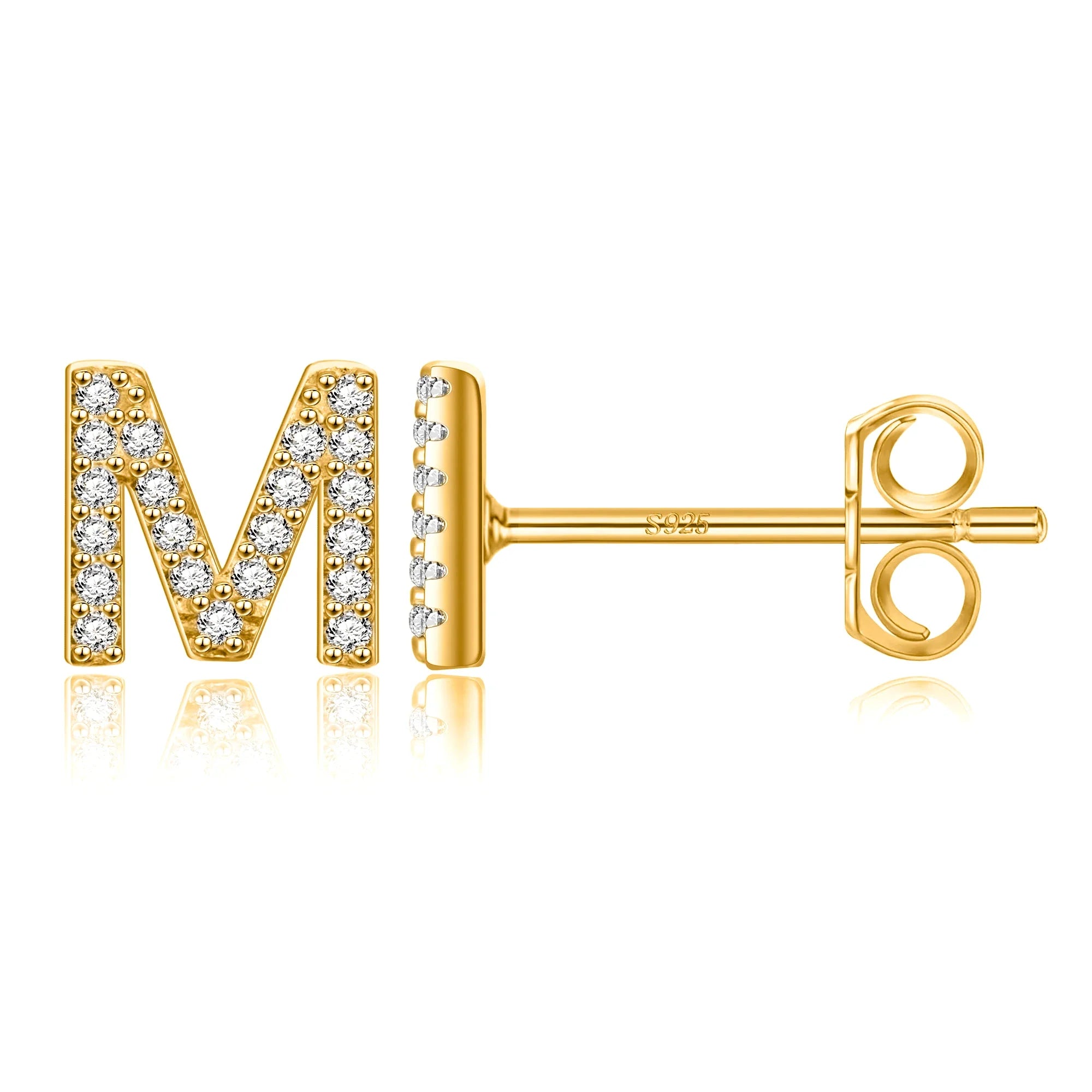 Initialen-Ohrringe aus Gold m