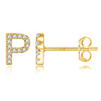 Initialen-Ohrringe aus Gold p