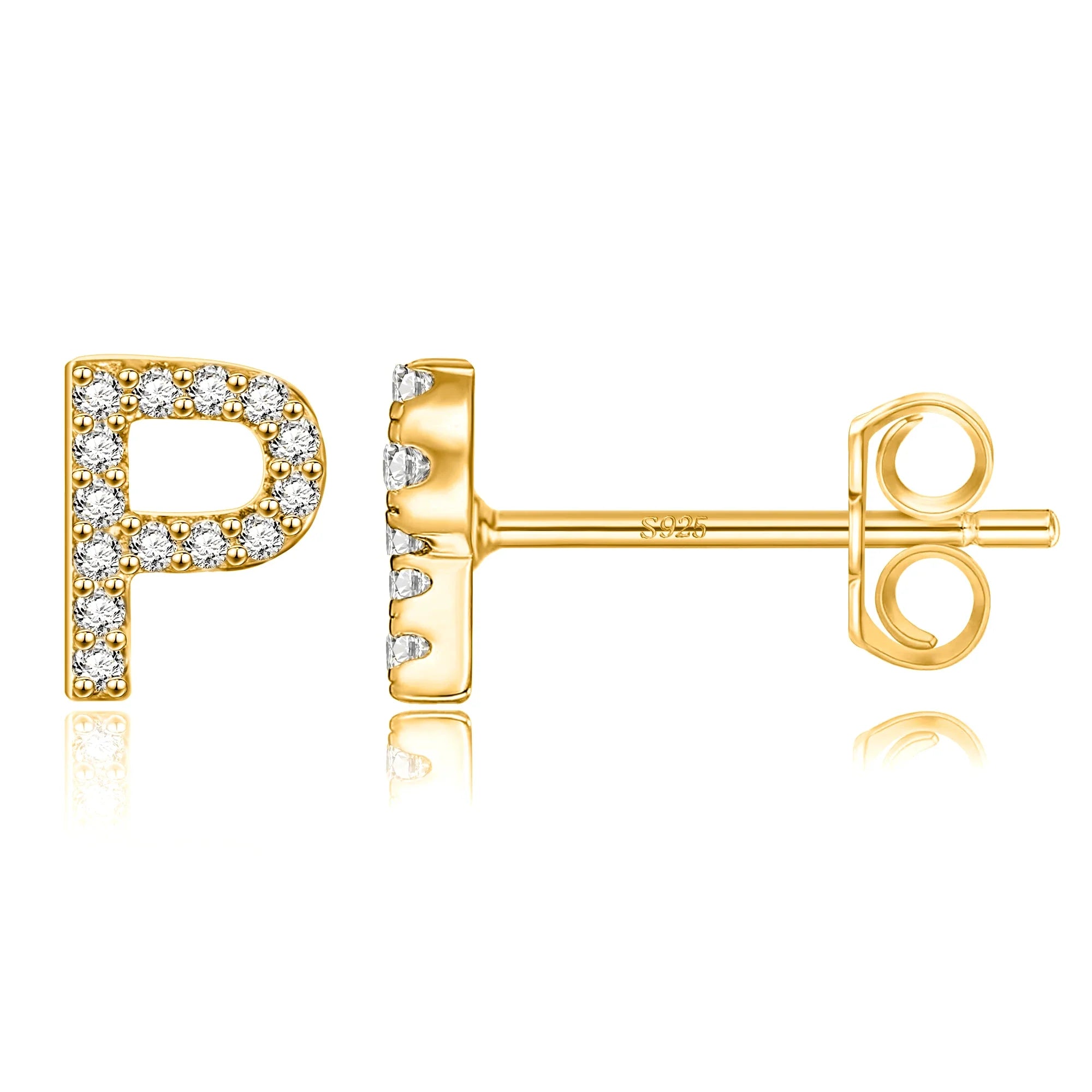 Initialen-Ohrringe aus Gold p