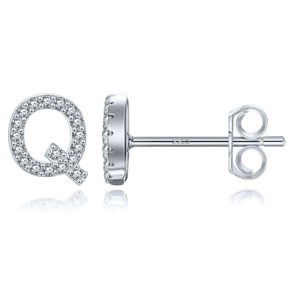 Initialen-Ohrringe aus Silber q