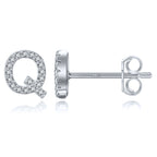 Initialen-Ohrringe aus Silber q
