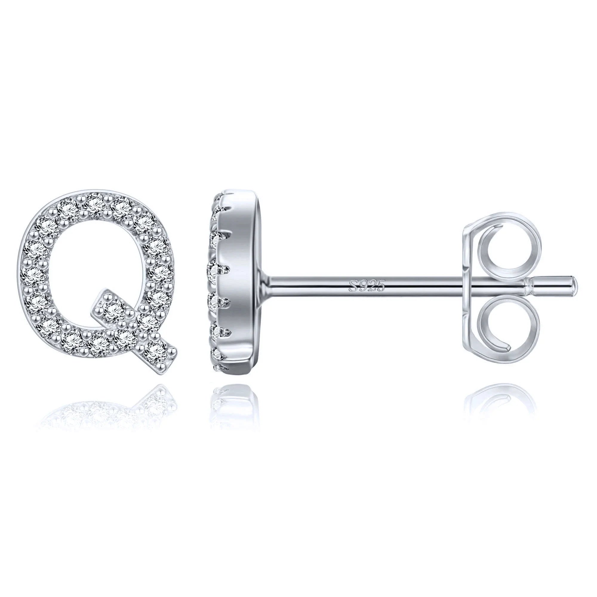 Initialen-Ohrringe aus Silber q