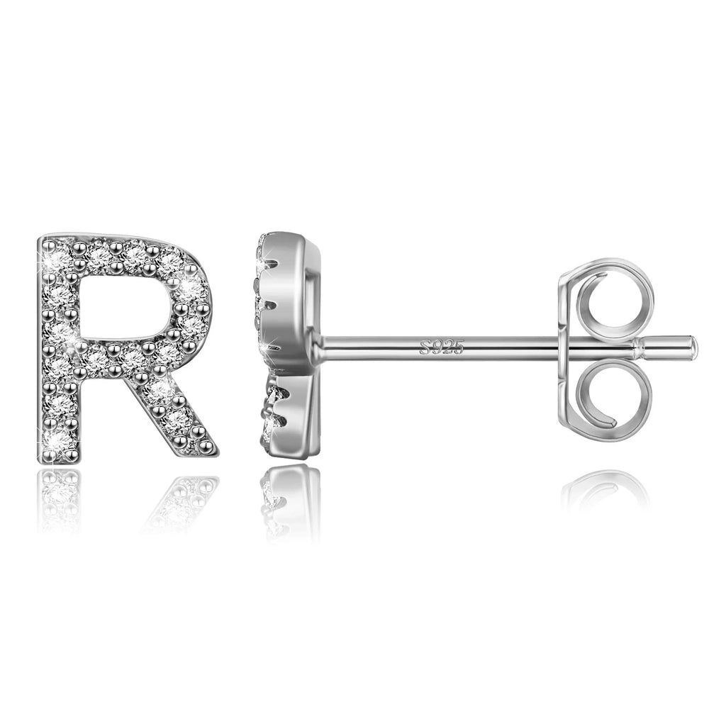 Initialen-Ohrringe aus Silber r