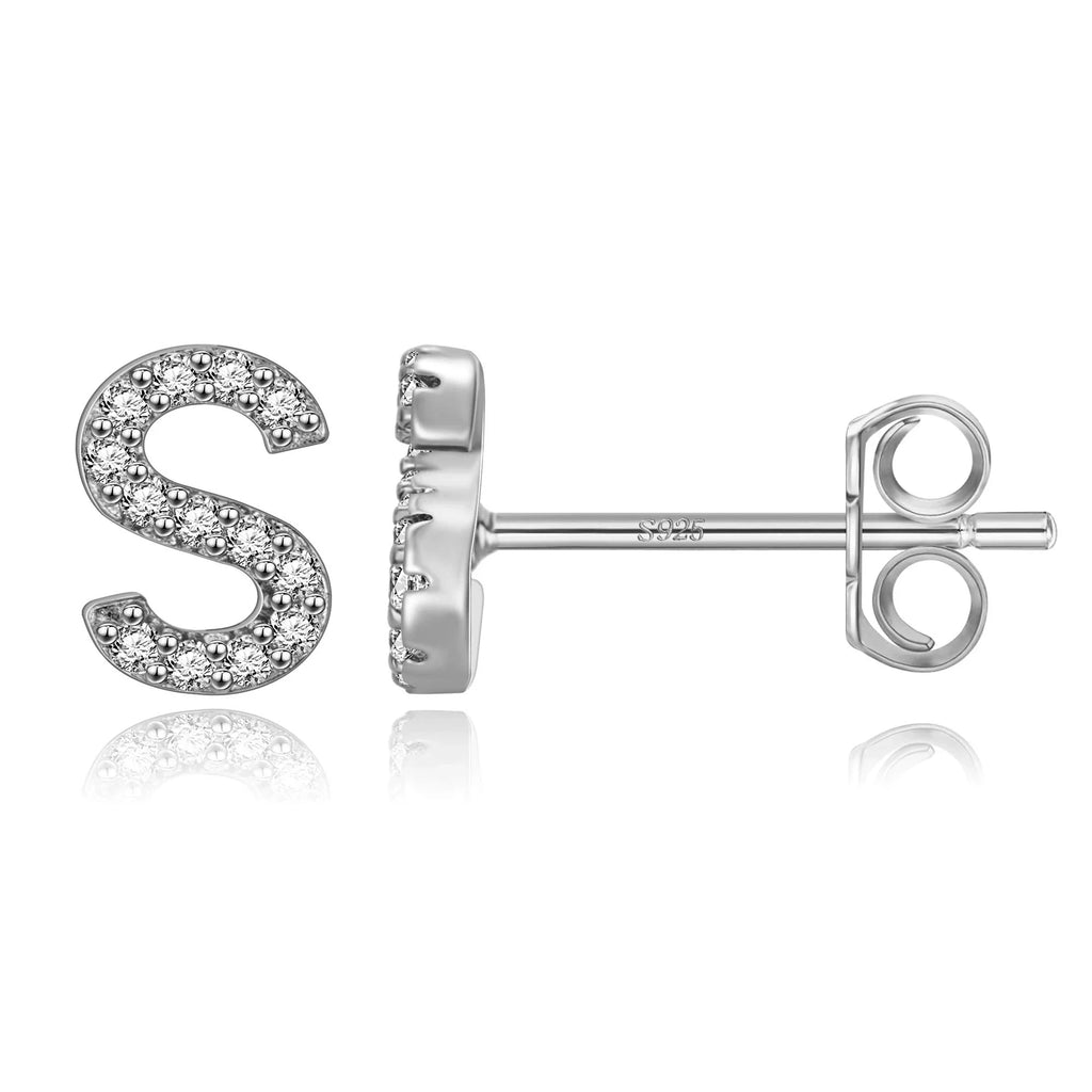 Initialen-Ohrringe aus Silber s