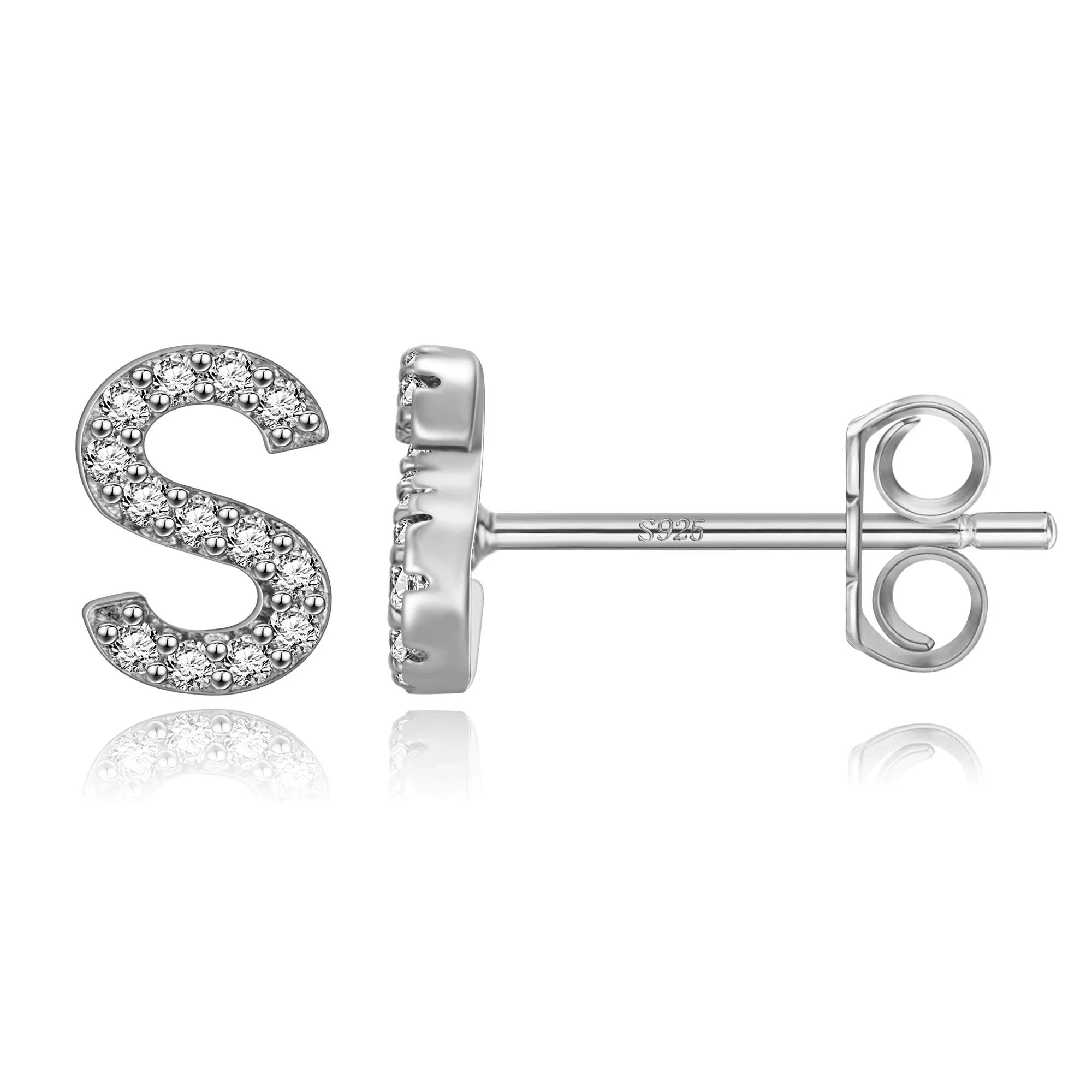 Initialen-Ohrringe aus Silber s