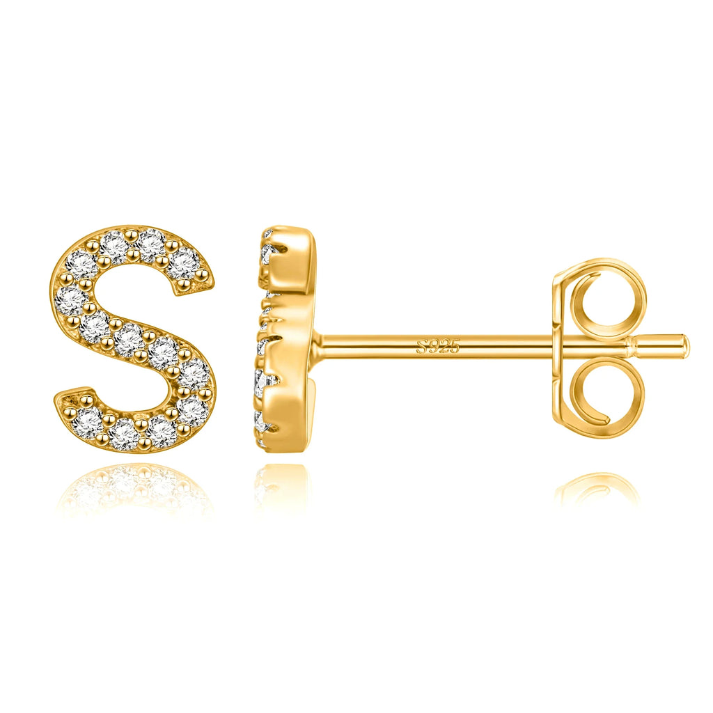 Initialen-Ohrringe aus Gold s