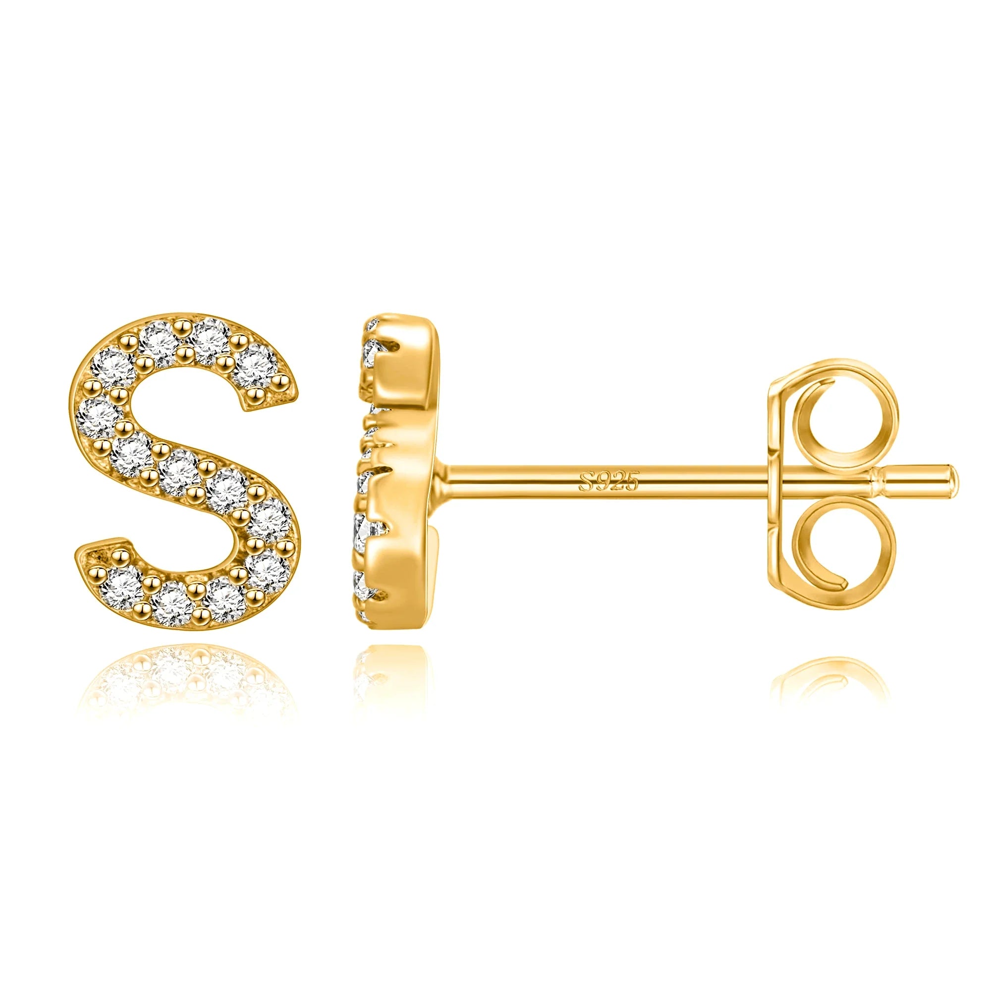 Initialen-Ohrringe aus Gold s