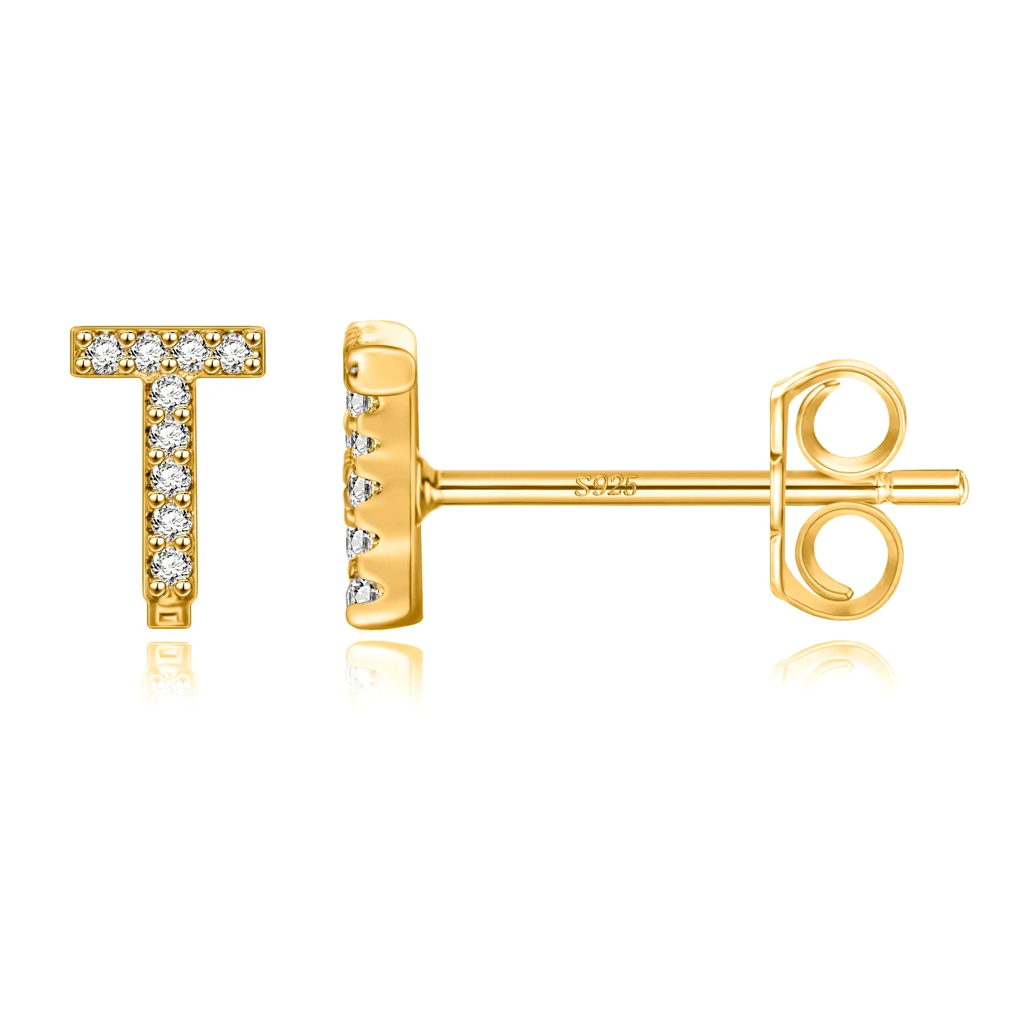 Initialen-Ohrringe aus Gold t