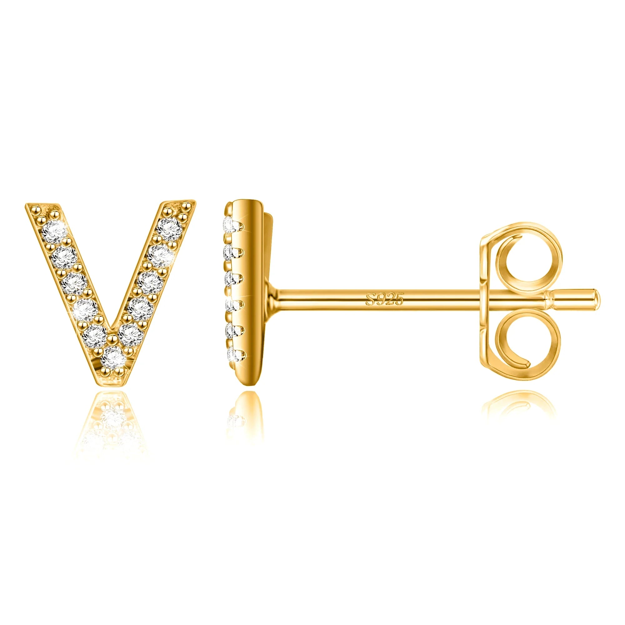 Ohrringe Initiale Gold V
