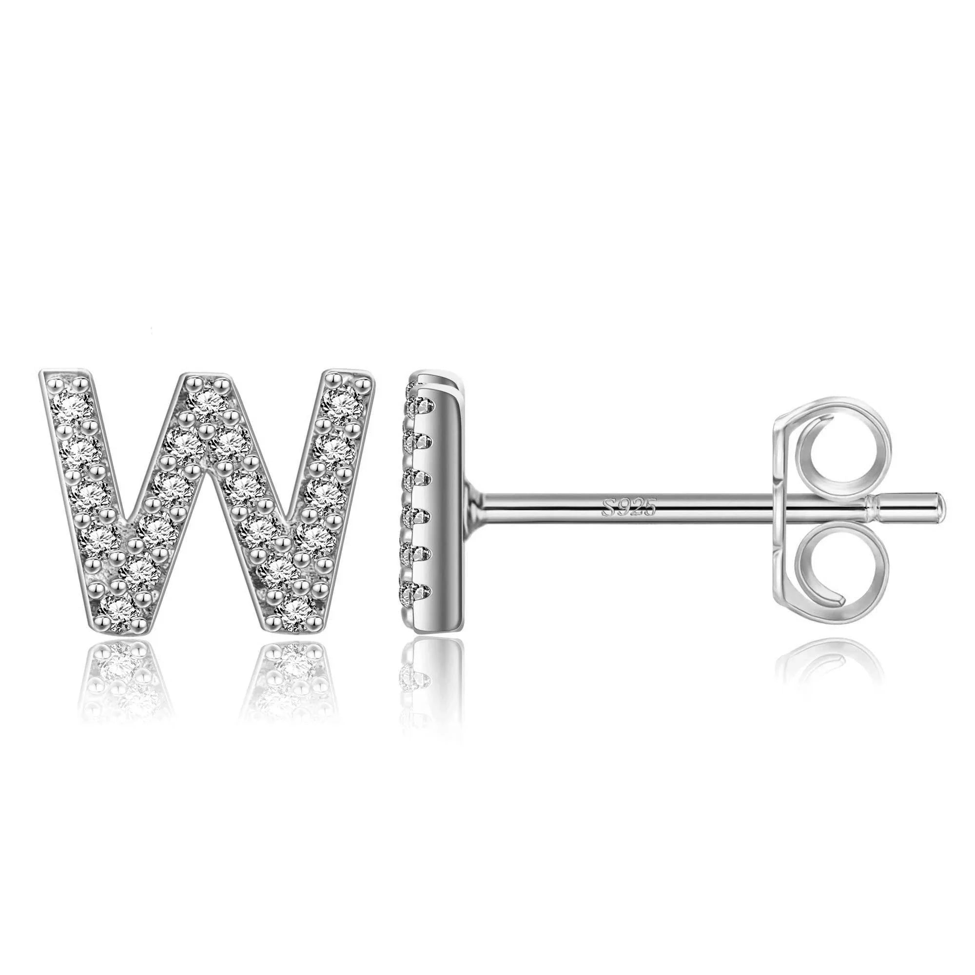 Initialen-Ohrringe aus Silber w