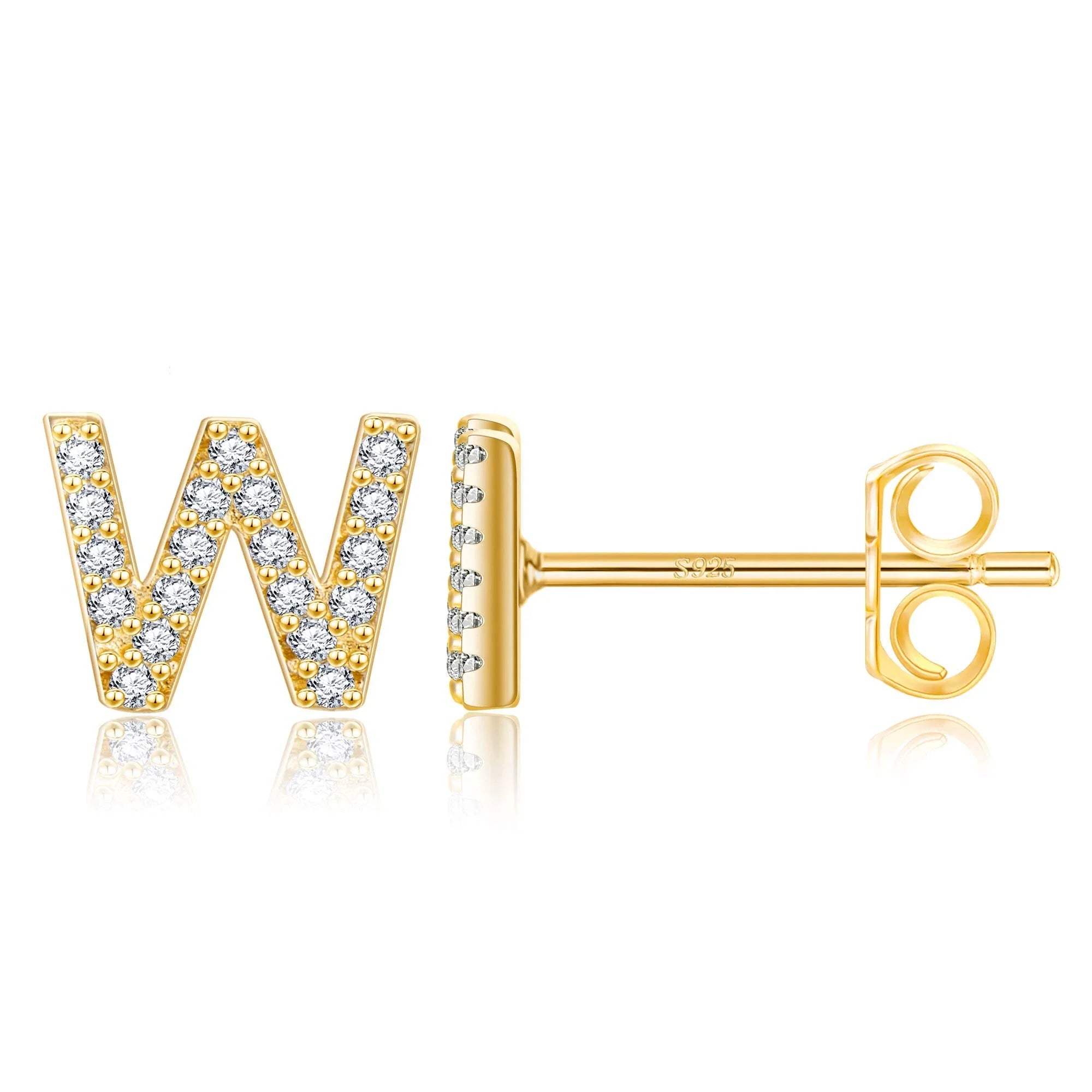 Initialen-Ohrringe aus Gold w