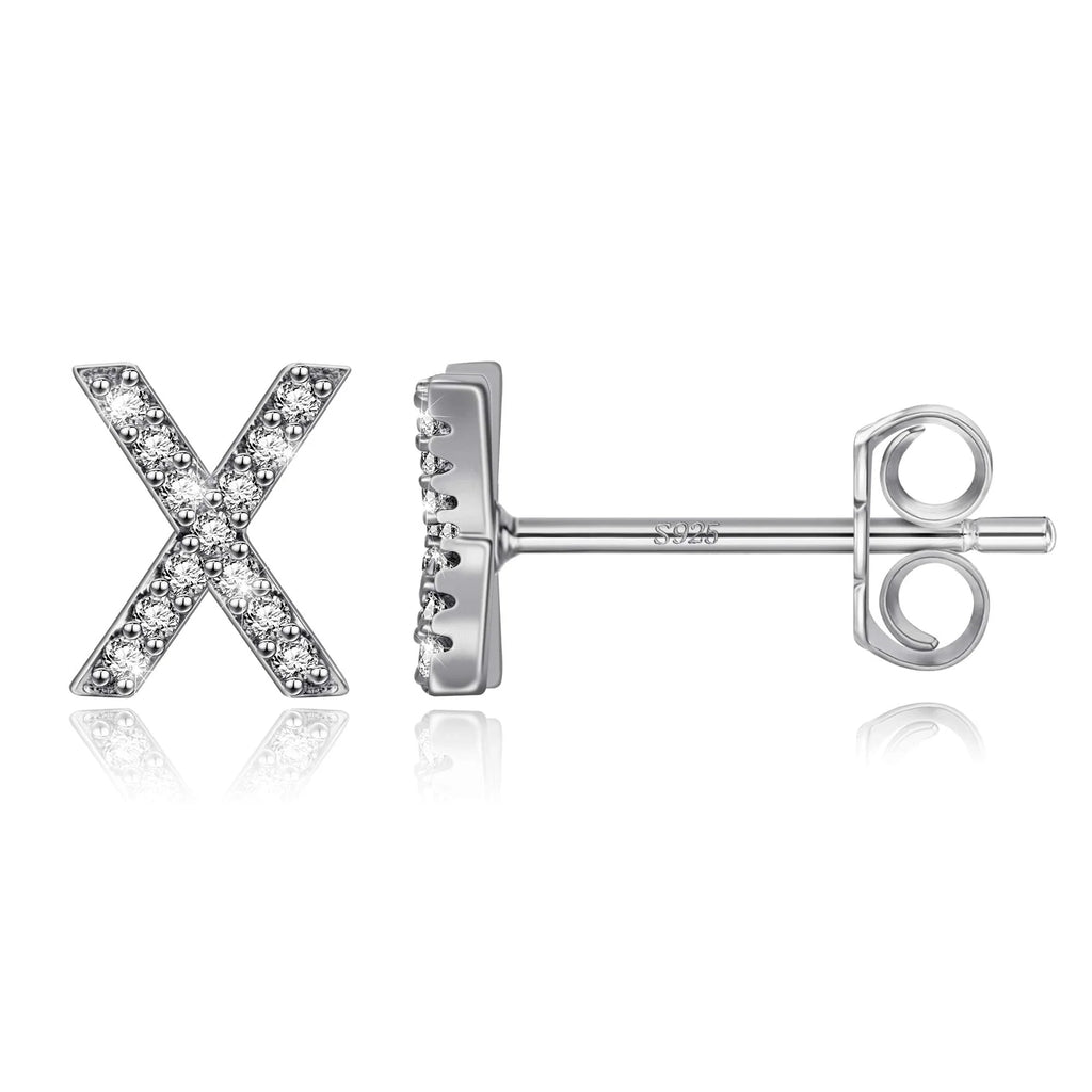 Initialen-Ohrringe aus Silber x