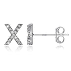 Initialen-Ohrringe aus Silber x