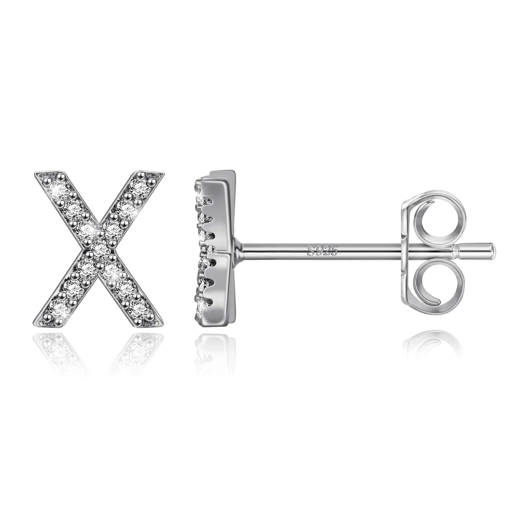 Initialen-Ohrringe aus Silber x