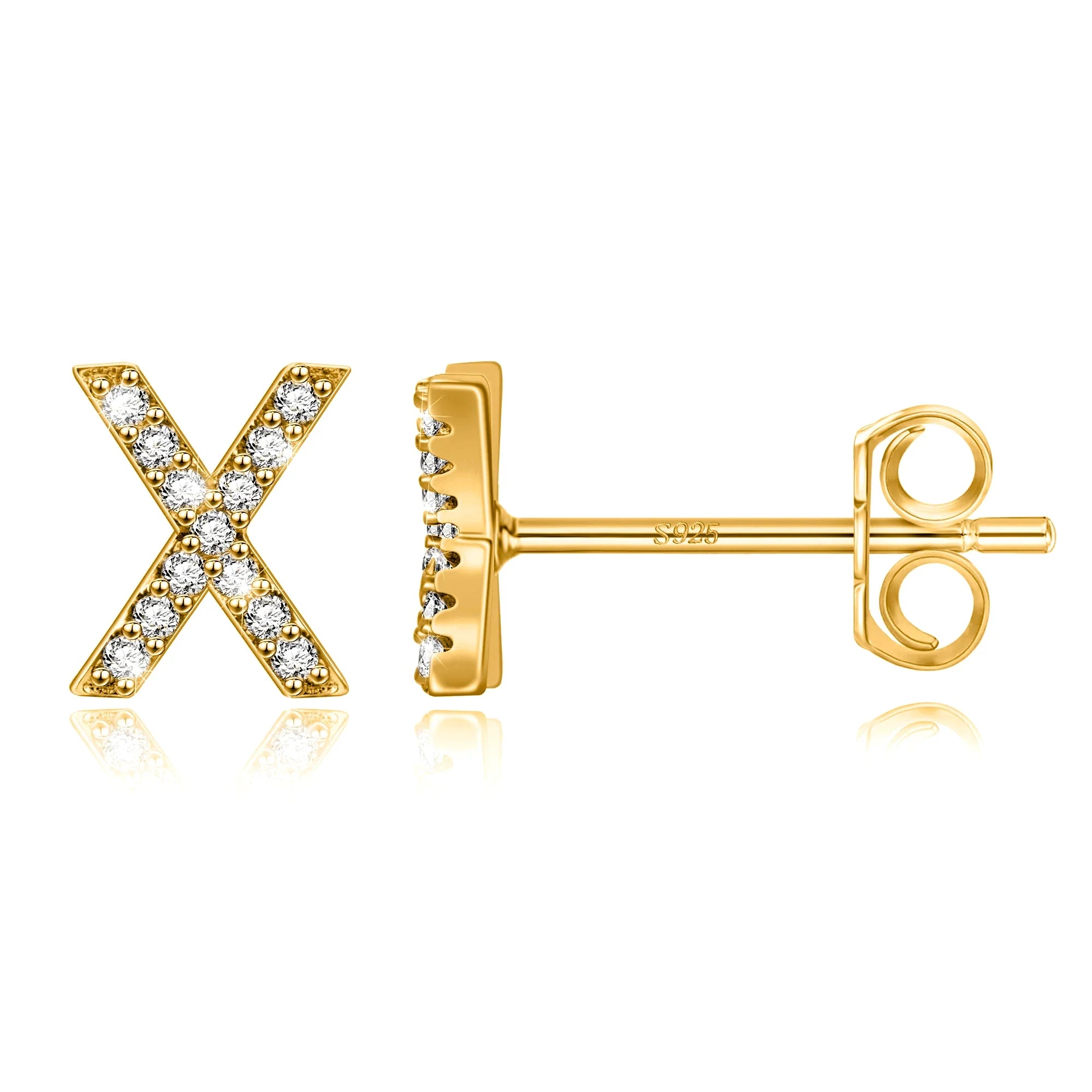 Initialen-Ohrringe aus Gold x