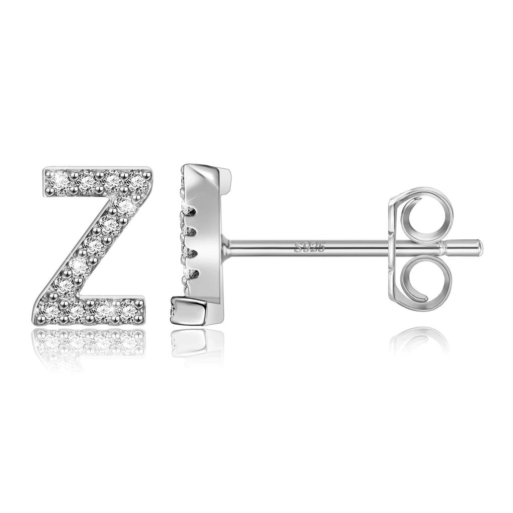 Initialen-Ohrringe aus Silber z