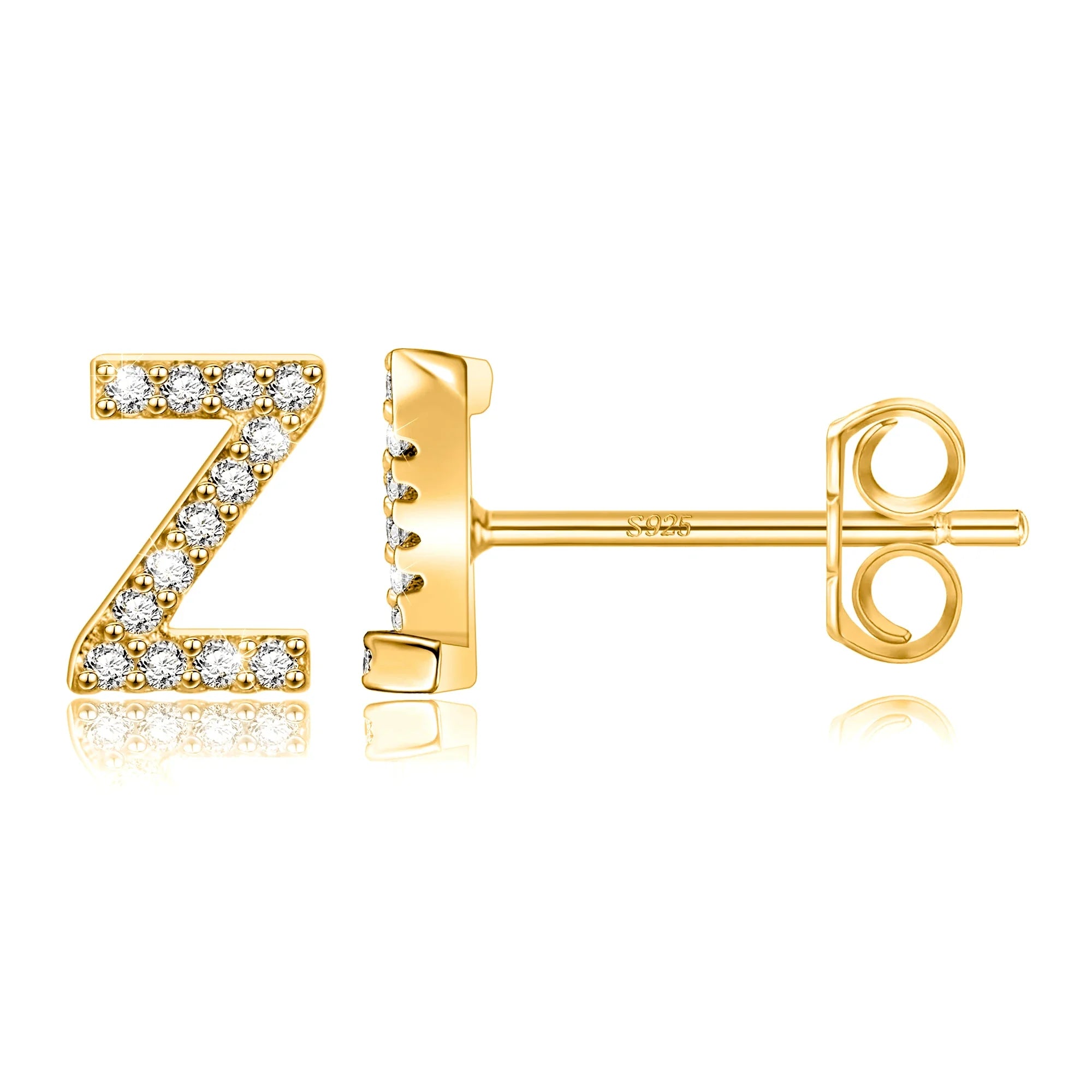 Initialen-Ohrringe aus Gold z