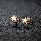 Leichte Ohrstecker Stern Roségold
