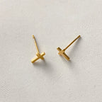 Mini-Kreuz-Ohrringe aus Gold