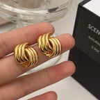 Ohrringe mit Schleife für Damen, Gold