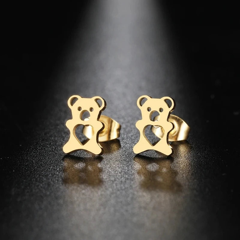Niedliche Bärenohrringe aus Gold