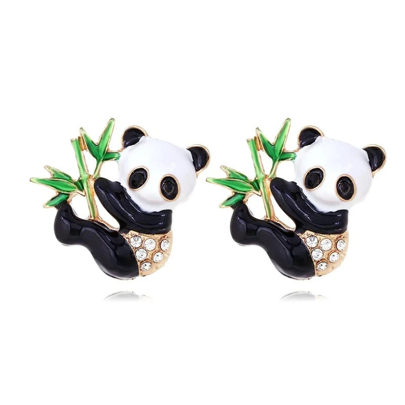Panda Bambus Ohrringe
