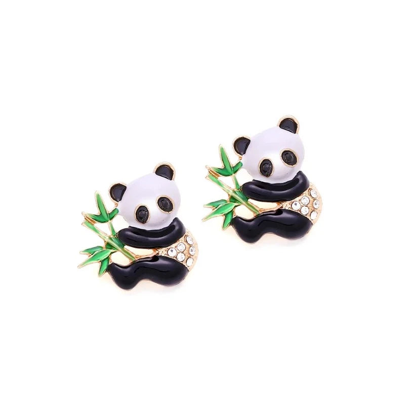 Panda Bambus Ohrringe