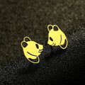 Diskrete Panda Ohrringe Gold