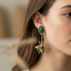 Grüne Bienen-Ohrringe zum Hängen