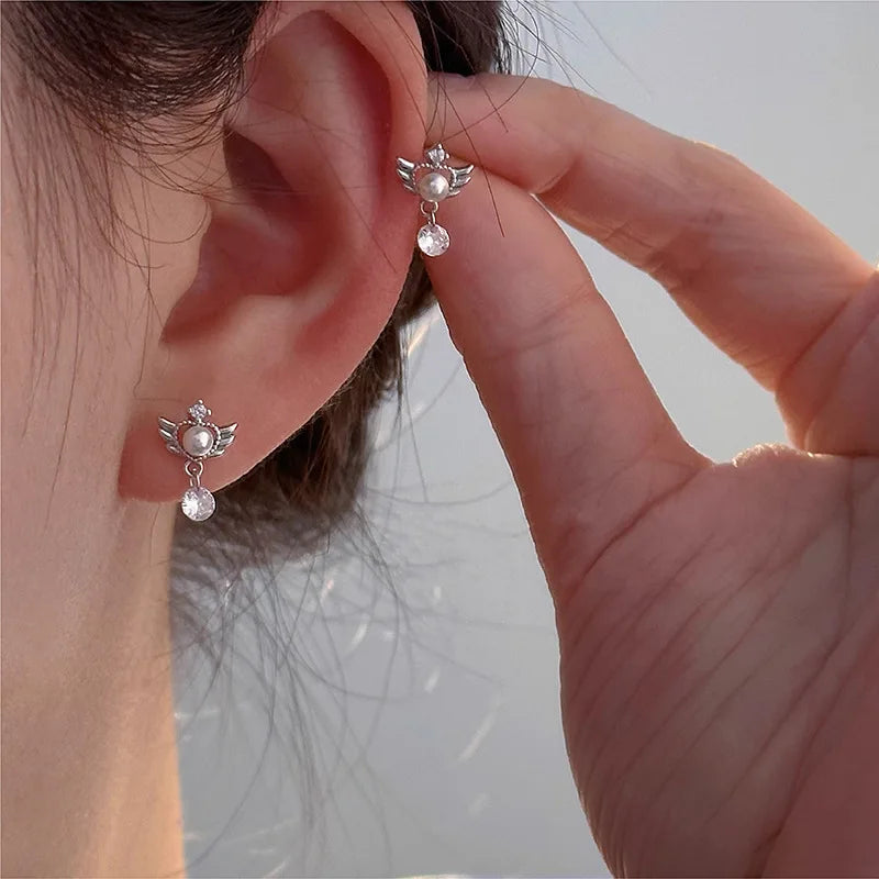 Hängende Engelsschwingen-Ohrringe