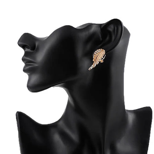 Hängende Engelsflügel-Ohrringe mit Strasssteinen