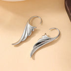 Hängende Engel-Flügel-Ohrringe für Damen aus Silber