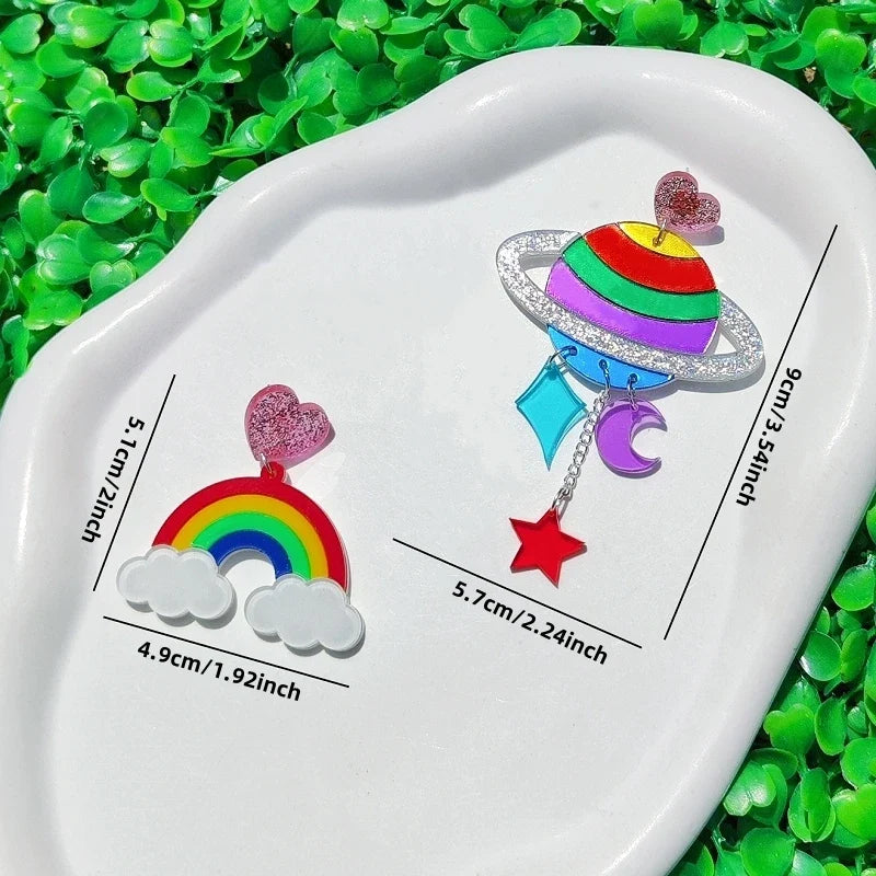 Hängende Regenbogen-Ohrringe