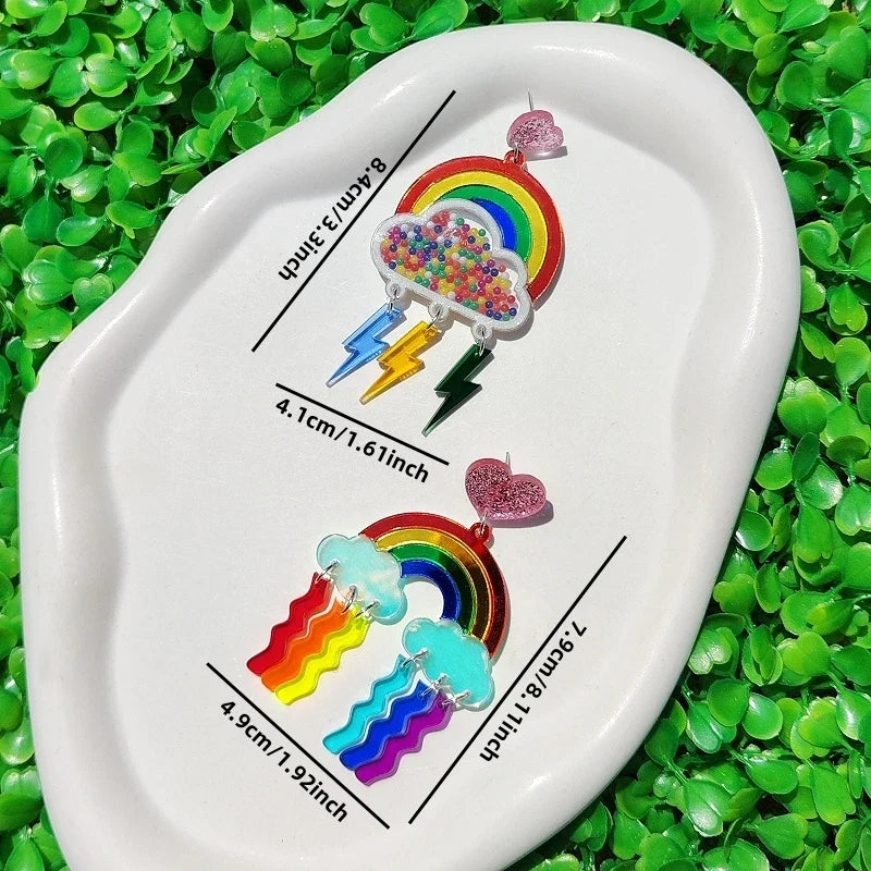 Hängende Regenbogen-Ohrringe