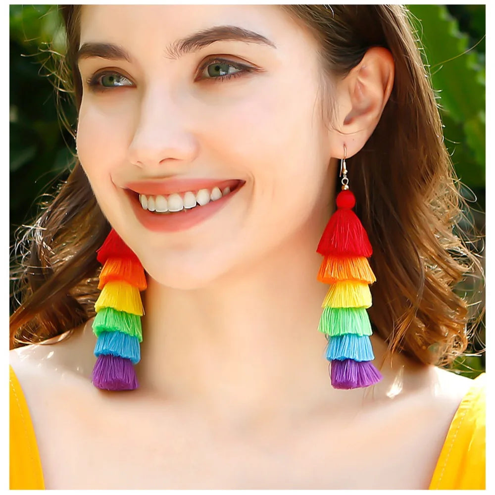 Regenbogen-Ohrringe für Damen 