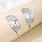 Hängende Ohrringe mit Blatt für Damen silber