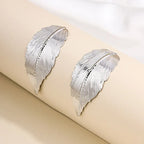 Hängende Ohrringe mit Blatt für Damen silber