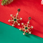 Hängende Ohrringe mit rotem Schneeflocken-Motiv 